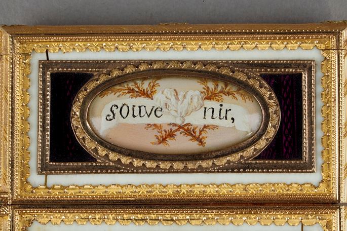 Cage-mounted mother-of-pearl and gold &quot;souvenir d&#39;amitié&quot; case | MasterArt